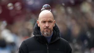 <p>BUBBLE'S BURST: Manchester United manager Erik ten Hag during their loss to Manchester United. Photo credit: Adam Davy/PA Wire.</p>