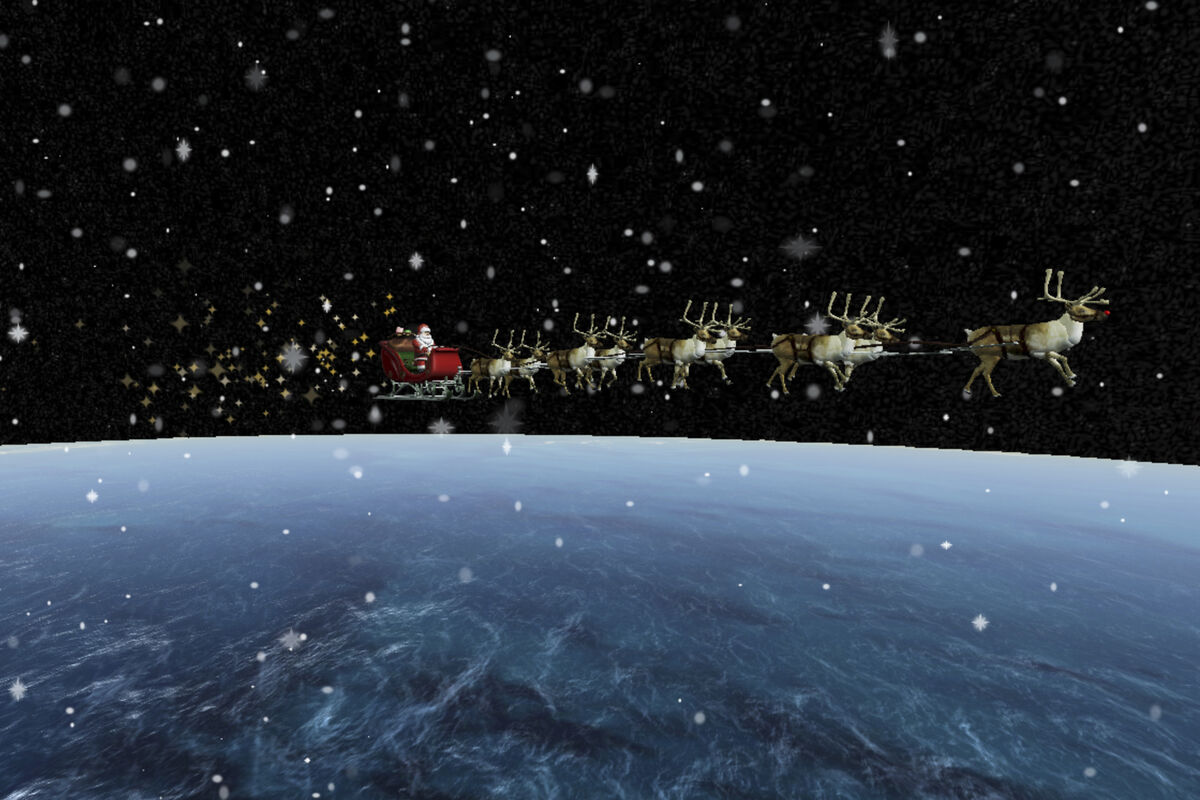 For the 68th year, the North American Aerospace Defense Command (Norad) is tracking Santa's journey from beginning to end. Picture: NORAD via AP