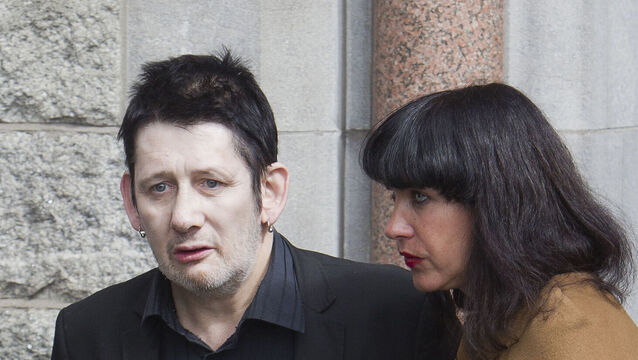 <p>Shane MacGowan with his wife Victoria Mary Clarke. (Liam McBurney/PA)</p>