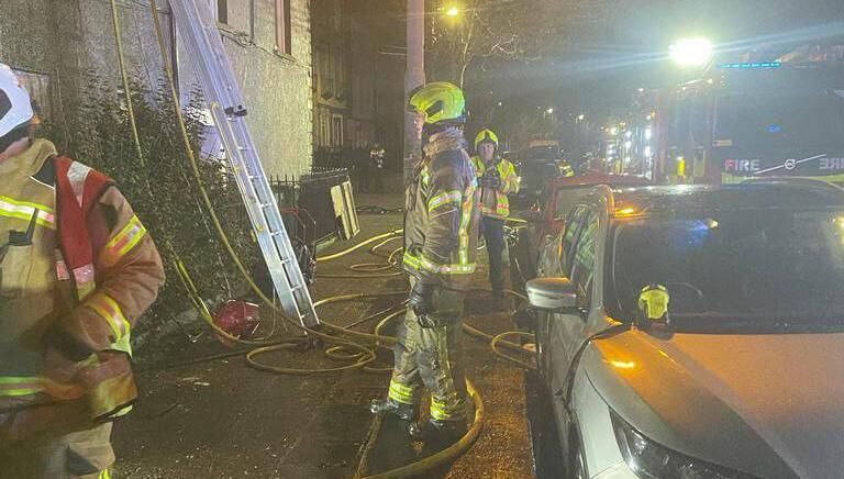 Firefighters attending the scene on Dyke Parade. Picture: Cork City Fire Brigade Firefighters attending the scene on Dyke Parade. Picture: Cork City Fire Brigade