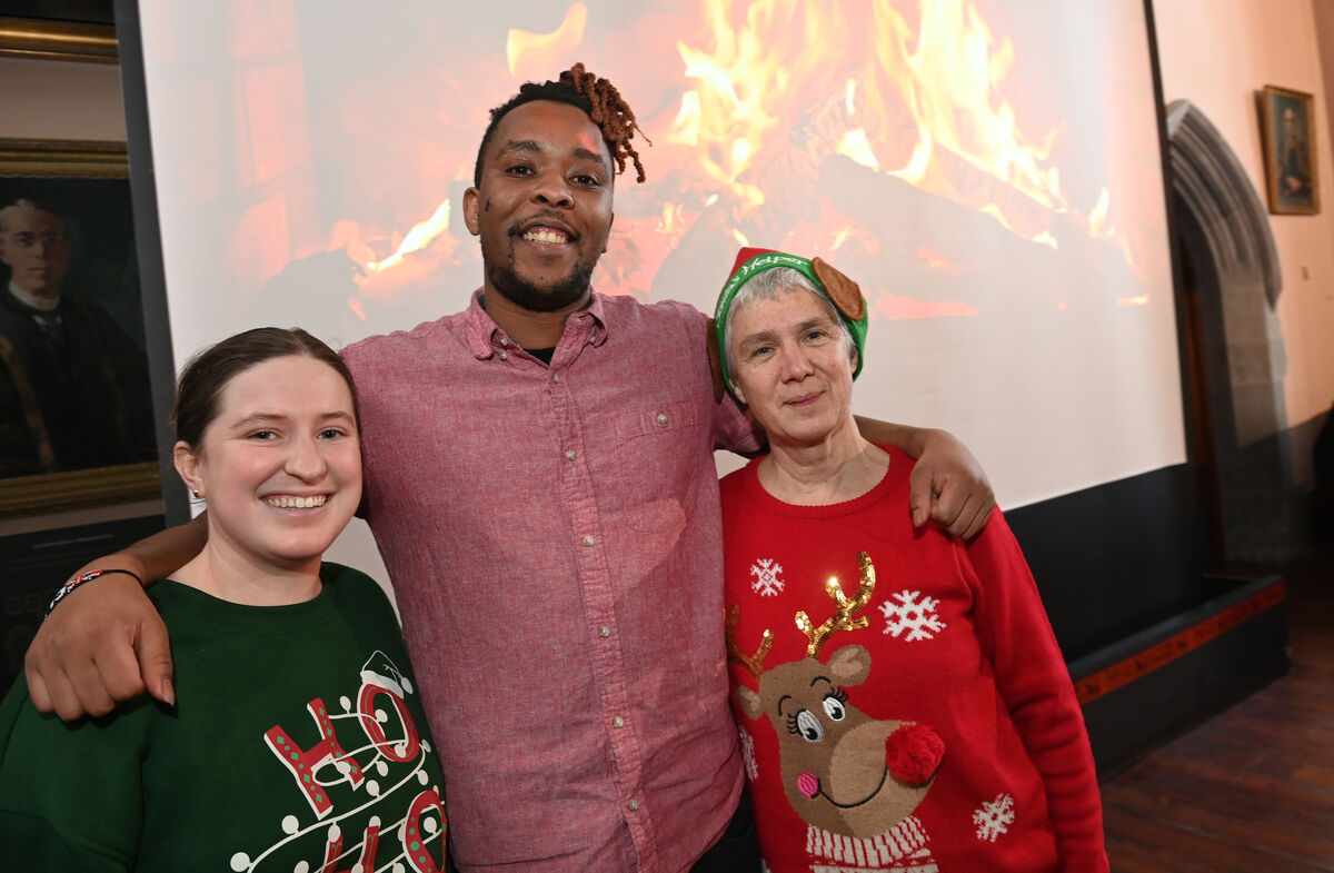 Grace NiLaoighre, Cliff Masheti and Jacqui O'Riordan at the Direct Provision Christmas Party. Picture: Larry Cummins Grace NiLaoighre, Cliff Masheti and Jacqui O'Riordan at the Direct Provision Christmas Party. Picture: Larry Cummins