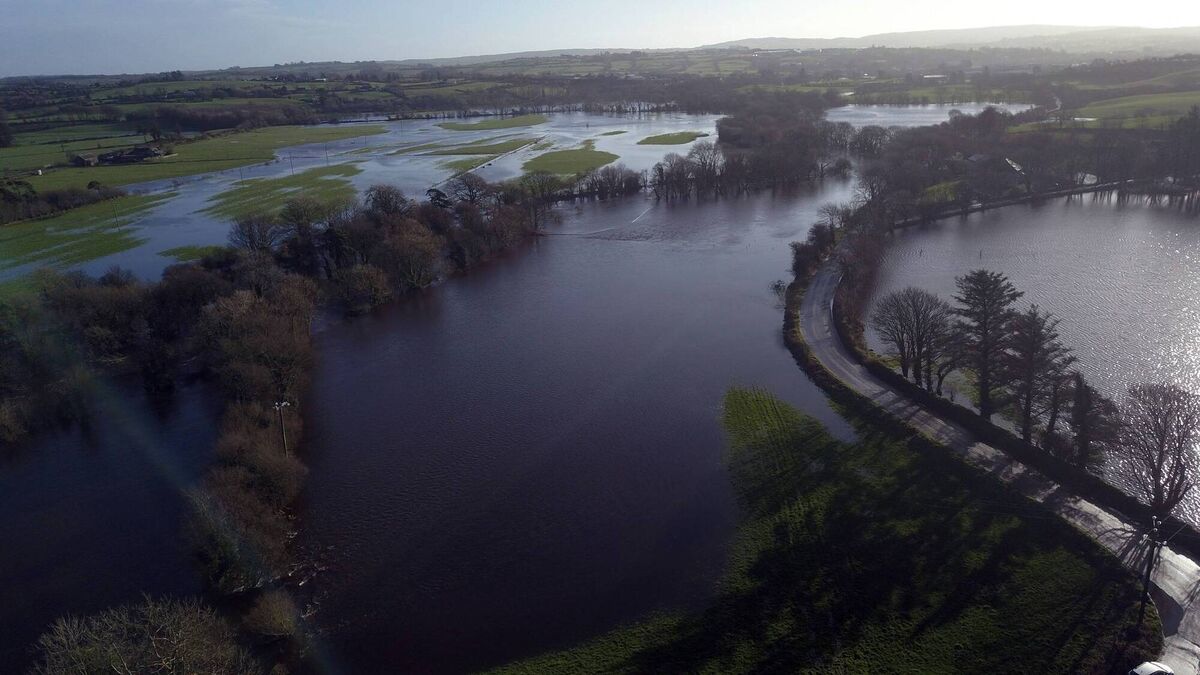 The River Ilen burst its banks in Skibbereen, Co Cork amid flooding in the wake of Storm Gerrit.  Picture: Garry Minihane