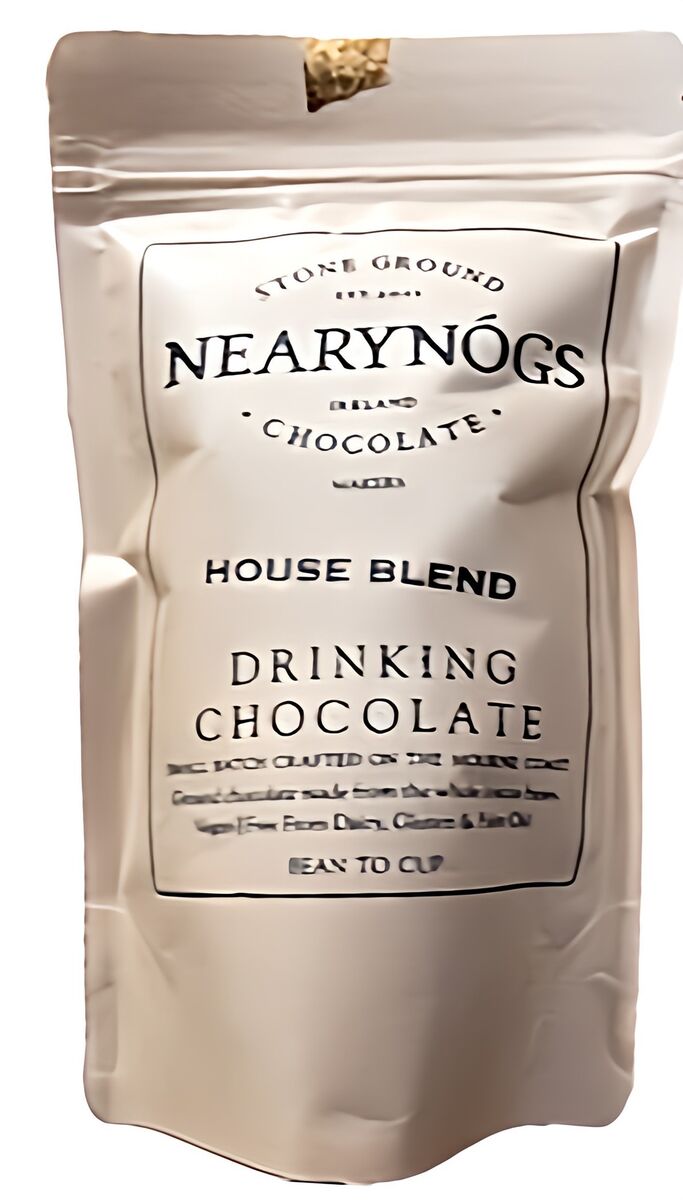 NearyNógs House Blend Drinking Chocolate 185g €9.95 (€5.37/100g). Packshots: Chani Anderson NearyNógs House Blend Drinking Chocolate 185g €9.95 (€5.37/100g). Packshots: Chani Anderson
