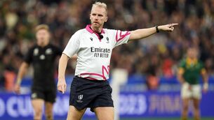 <p>Wayne Barnes, who announced his retirement five days after refereeing the Rugby World Cup final.</p>