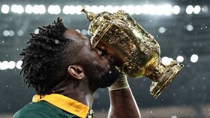 <p>THE KISS OF LIFE: Captain Siya Kolisi kisses the Webb Ellis Cup as he celebrates winning the France 2023 Rugby World Cup final match against New Zealand at the Stade de France.</p>