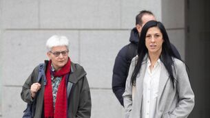 <p>Footballer Jenni Hermoso, on her way out of her testimony in Madrid on Tuesday. The case against the former president of the Royal Spanish Football Federation (RFEF) Luis Rubiales for alleged crimes of sexual assault and coercion faces its final stretch with the player's statement. Picture: Eduardo Parra/Europa Press via Getty Images)</p>