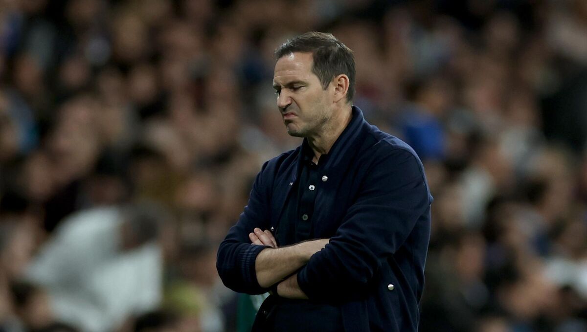 Former Chelsea manager Frank Lampard on the touchline.