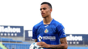 <p>Mason Greenwood was sent off in Getafe’s 2-0 loss to Rayo Vallecano (Isabel Infantes/PA)</p>