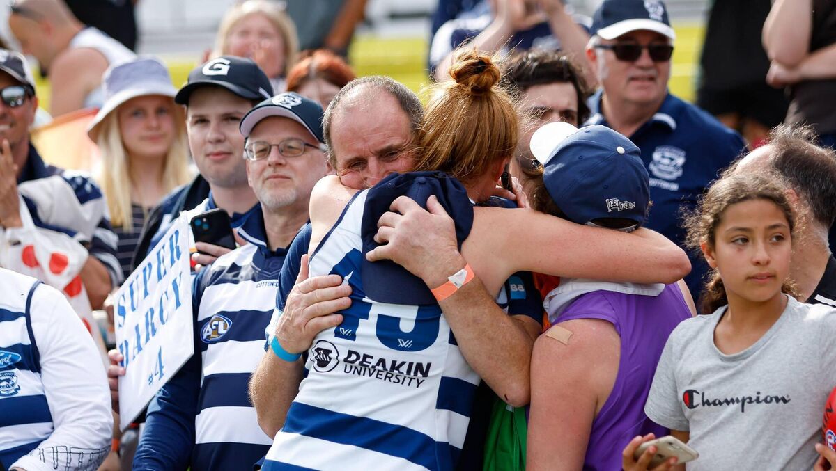 FAMILY TIES: Moloney celebrates victory in the 2023 AFLW semi-final match against the Melbourne Demons. Picture: Dylan Burns/AFL Photos via Getty Images