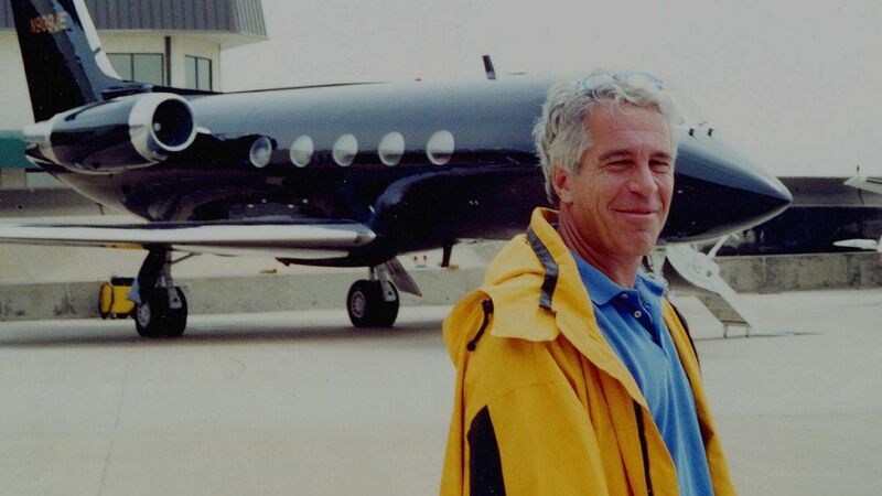 Undated handout photo issued by US Department of Justice of Jeffrey EPstein standing in front of his second private plane, which has been shown to the court during the sex trafficking trial of Ghislaine Maxwell in the Southern District of New York where she is accused of preying on vulnerable young girls and luring them to massage rooms to be molested by Jeffrey Epstein between 1994 and 2004. Issue date: Thursday December 2, 2021.