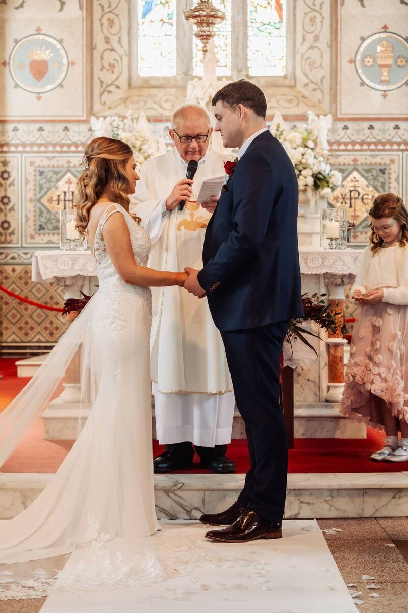Noreen Looney and Niall Drumm with Fr Danny Broderick. Pictures: Tara Donoghue Photography Noreen Looney and Niall Drumm with Fr Danny Broderick. Pictures: Tara Donoghue Photography