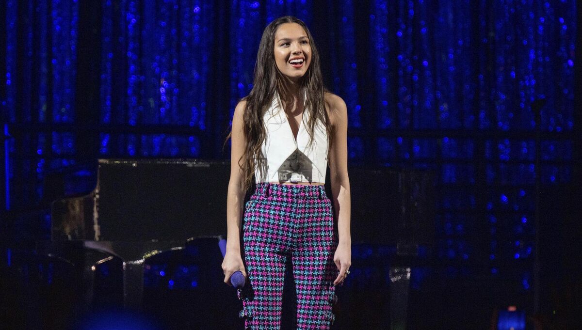 Olivia Rodrigo performs during the Sour Tour at the Coca-Cola Roxy on Monday, May 9, 2022, in Atlanta.