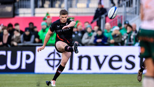 <p>Owen Farrell is reportedly out of contract at Saracens at the end of the season. Picture: INPHO/Billy Stickland</p>