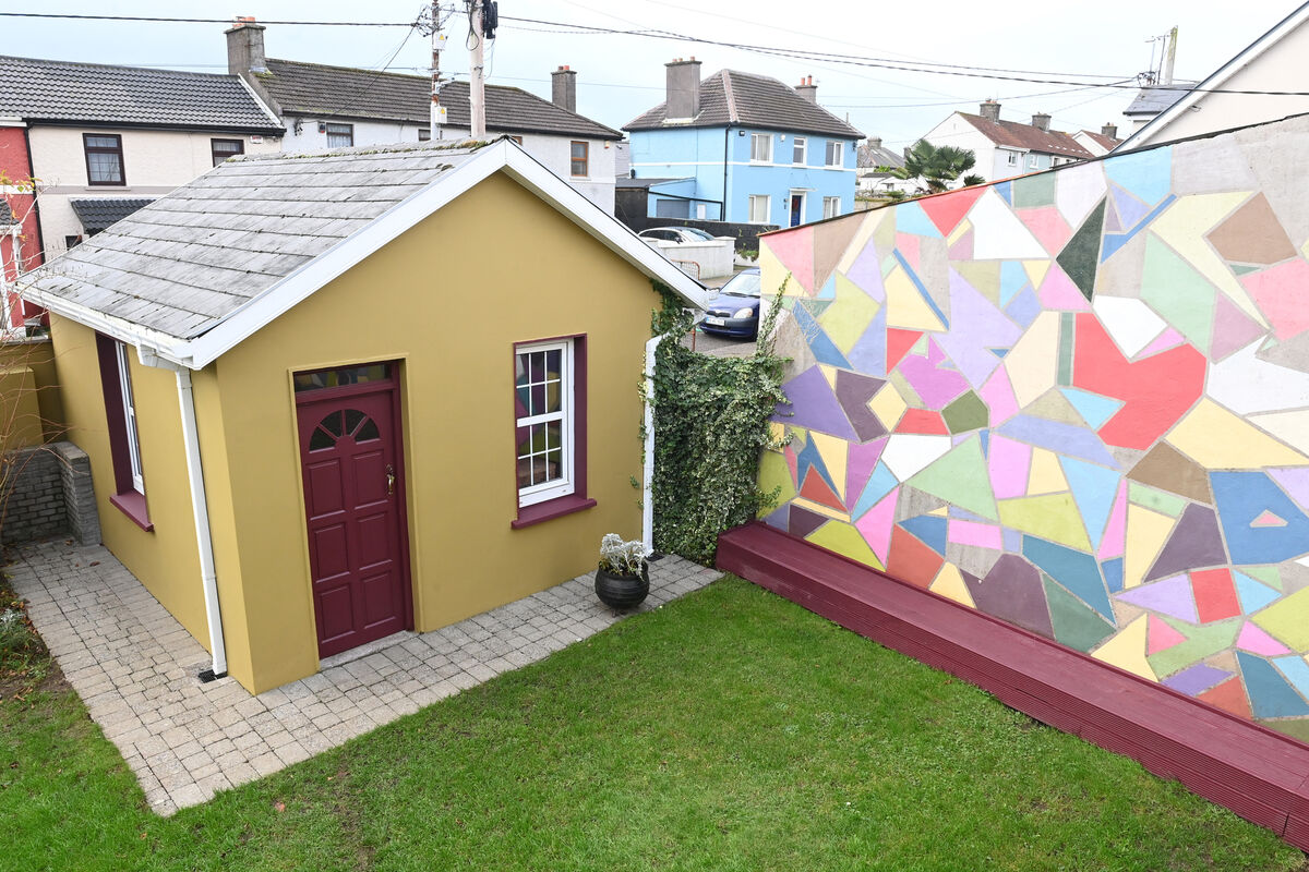 Colourful gable wall of neighbouring home