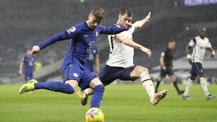 <p>Timo Werner looks set for a Tottenham loan switch. Pic: Kirsty Wigglesworth/PA</p>
