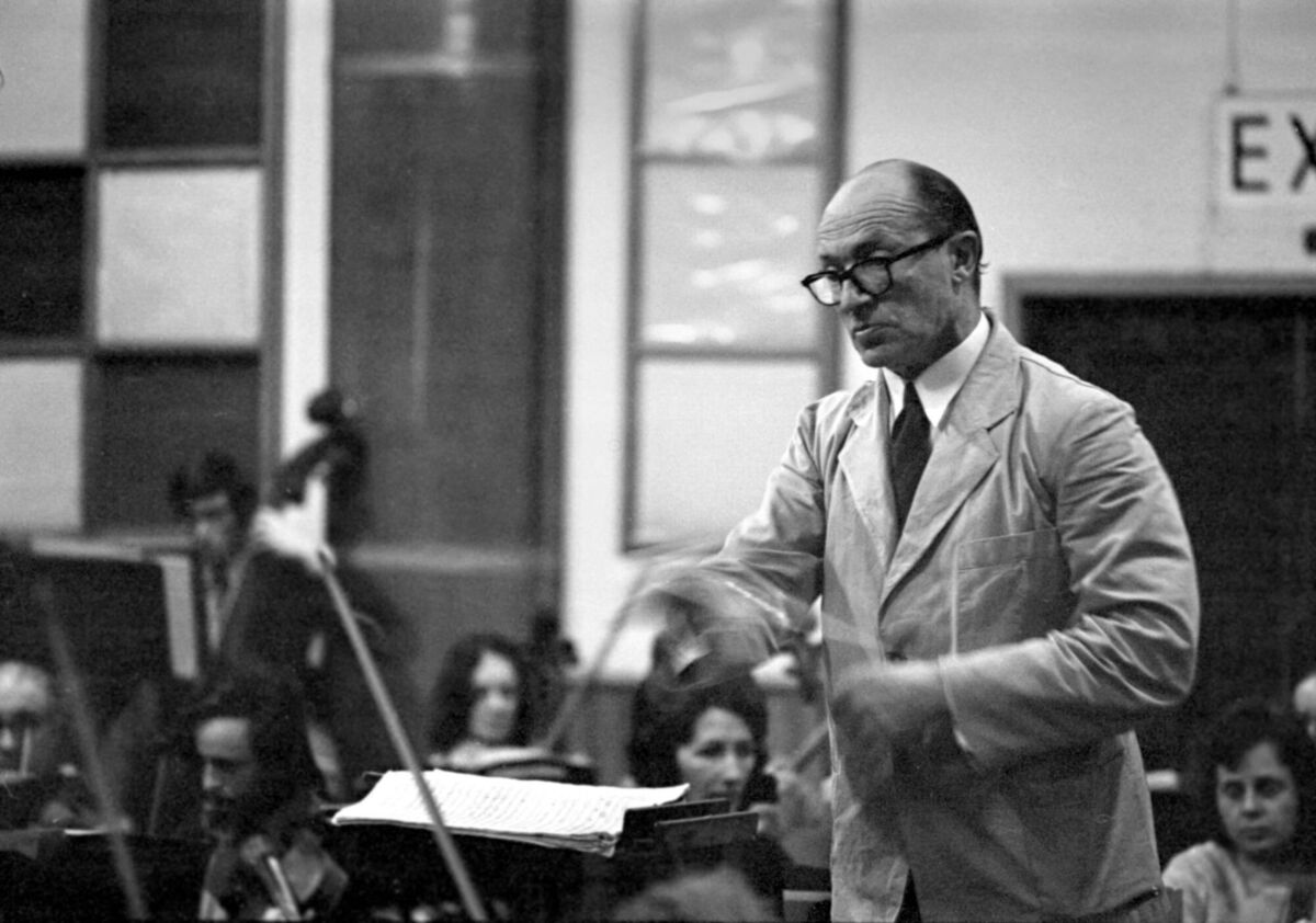 Aloys Fleischmann conducts a Cork Symphony Orchestra rehearsal at Cork School of Music in 1974. Picture: Irish Examiner Archive