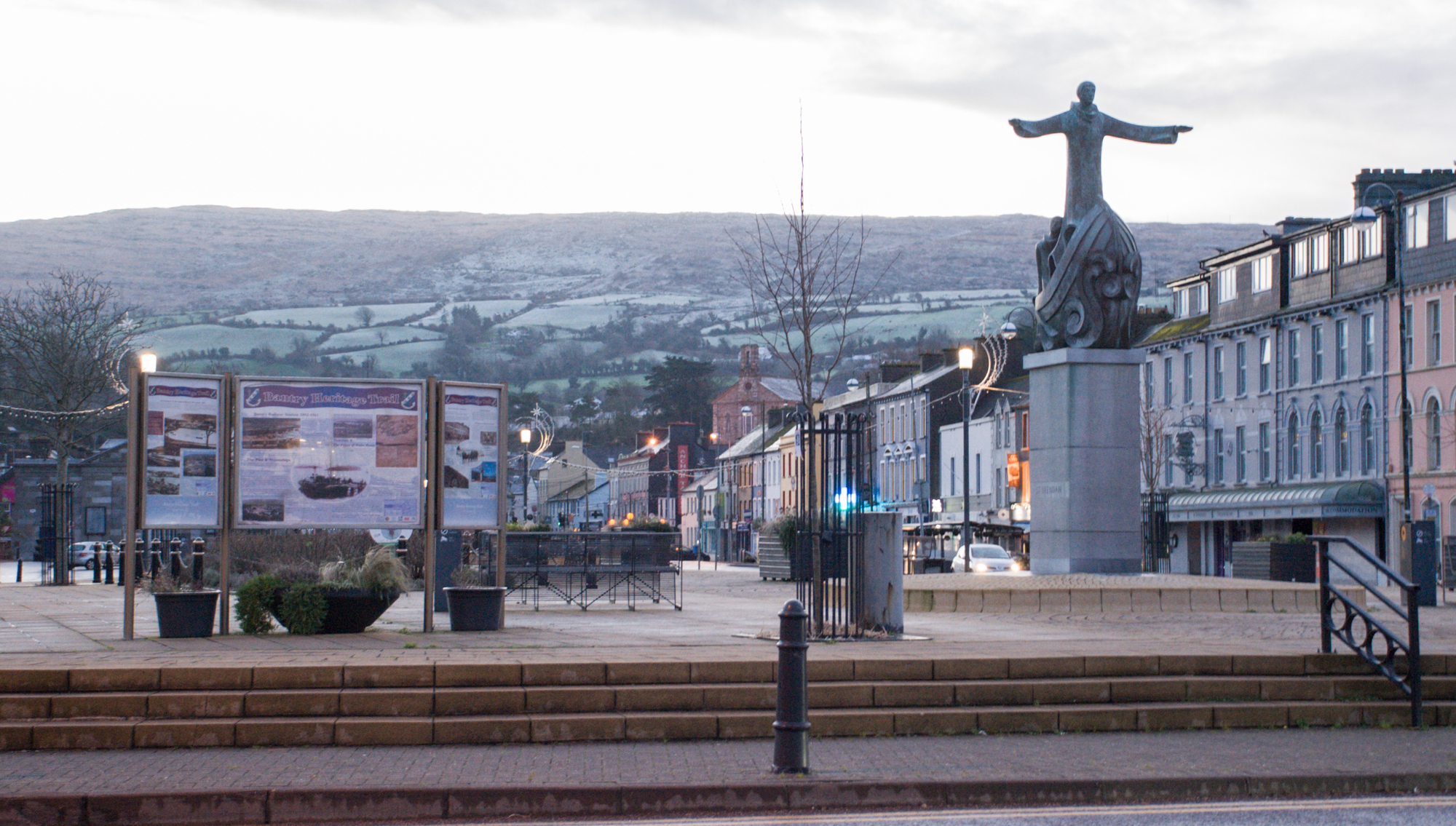 Bantry was covered in slight snow this morning as many areas across Cork experienced light flurries overnight. Picture: Karlis Dzjamko