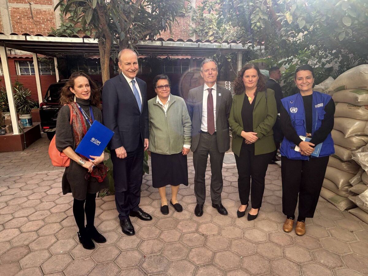 Micheál Martin at the Cafemin Migration Centre.