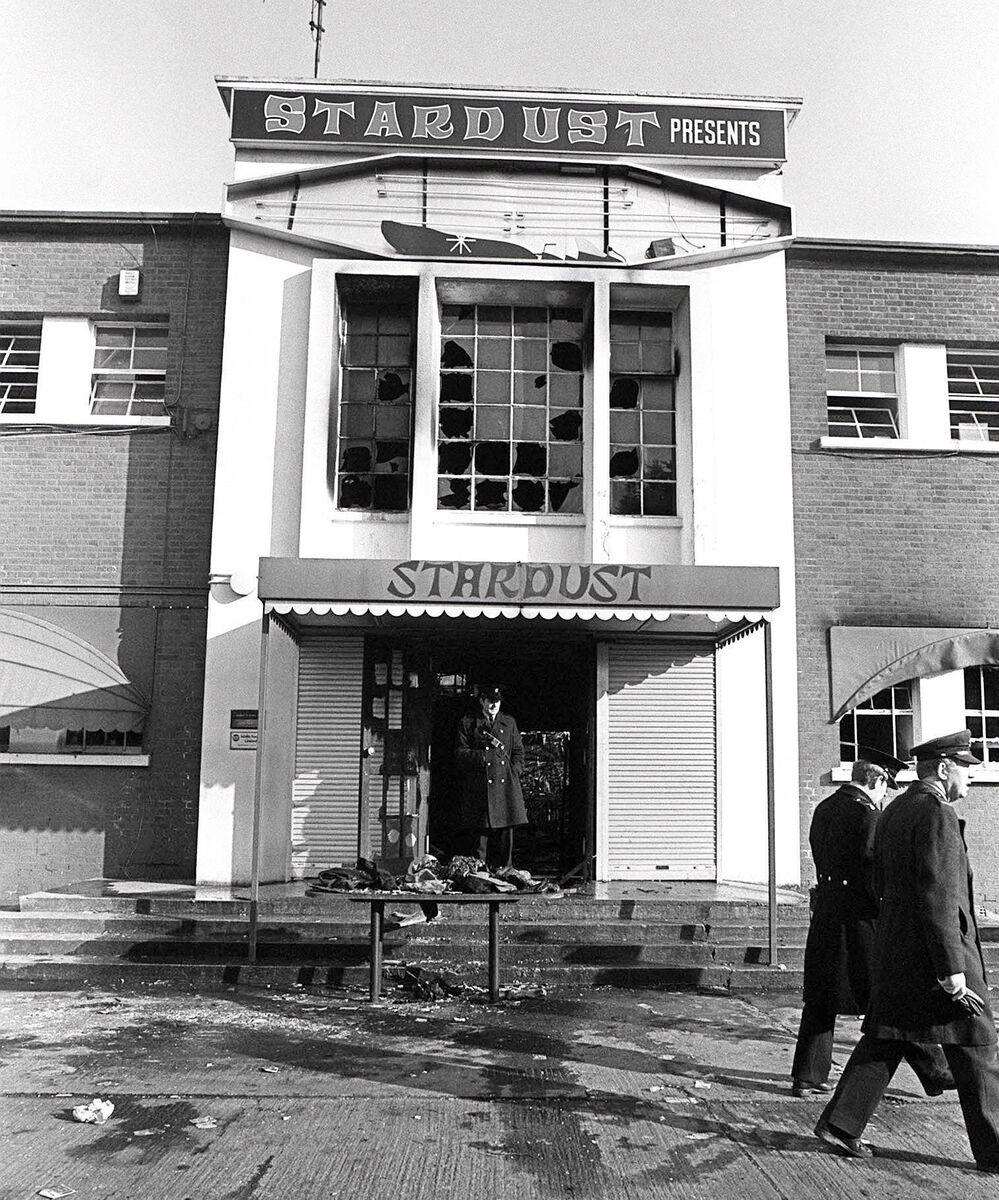 Gardaí at the scene of the Valentine’s Day Stardust fire in north Dublin in 1981. Picture: Collins Dublin
