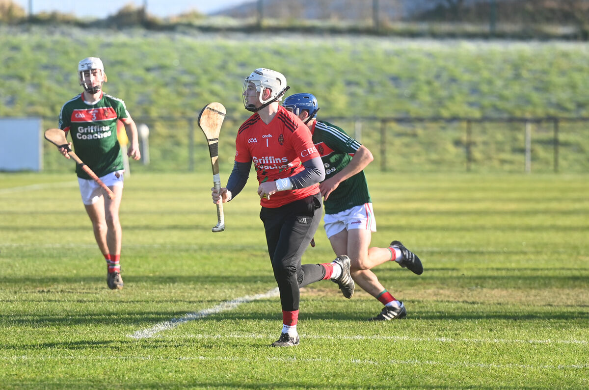 BIG IMPACT: Goalkeeper Kieran Murphy (Newtownshandrum) with possession for Charleville CBS. Pic: Larry Cummins