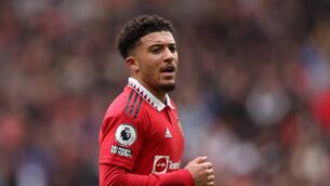 <p>THE RETURN: Jadon Sancho. Pic: Catherine Ivill, Getty Images</p>