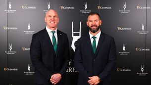 <p>NO WORD: Ireland forwards coach Paul O’Connell and head coach Andy Farrell. Pic: ©INPHO/Ryan Byrne</p>