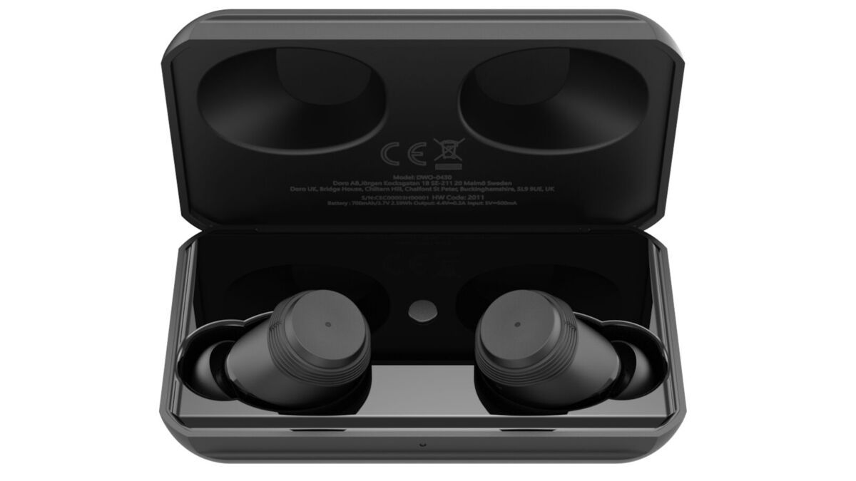 Doro HearingBuds offer up to 11 hours of use (after one full charge of the HearingBuds). Picture: Doro.