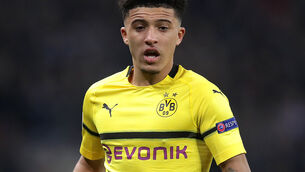 <p>AUF WIEDERSEHEN: Borussia Dortmund's Jadon Sancho.</p>