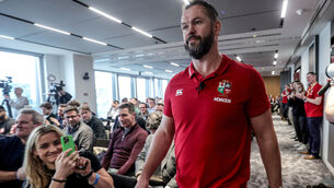 <p>BIG ENTRANCE: Andy Farrell was confirmed as th new Lions head coach in London on Thursday. Picture: INPHO/Dan Sheridan</p>
