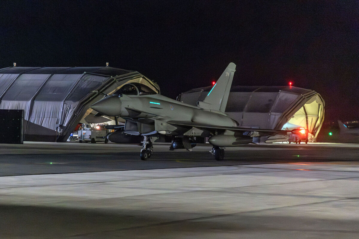 One of four RAF Typhoon aircraft returning to RAF Akrotiri in Cyprus after joining the US-led coalition conducting air strikes against military targets in Yemen. Houthi attacks in the Red Sea have increased 500% between November and December. Picture: Sgt Lee Goddard/MOD/Crown Copyright/PA Wire One of four RAF Typhoon aircraft returning to RAF Akrotiri in Cyprus after joining the US-led coalition conducting air strikes against military targets in Yemen. Houthi attacks in the Red Sea have increased 500% between November and December. Picture: Sgt Lee Goddard/MOD/Crown Copyright/PA WireÂ