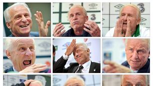 <p>A composite image of Giovanni Trapattoni during his time as Republic of Ireland manager. Pic: Sportsfile</p>