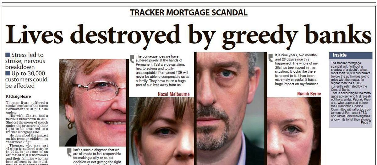 The Irish Examiner front page report on October 13, 2017.