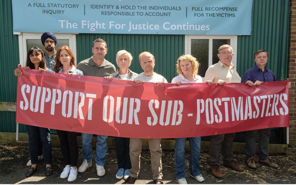 Toby Jones, centre, stars as Alan Bates in ITV's series dramatising the Horizon IT scandal Mr Bates Vs the Post Office. Picture: ITV