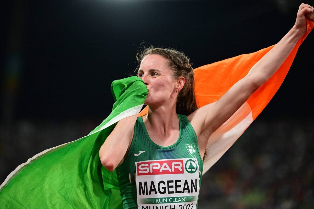 Ireland’s Ciara Mageean celebrates after winning the silver medal in the women’s 1500m final during the European Athletics Championships in Munich in 2022. Pic: Ina Fassbender, AFP via Getty Images