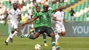 <p>Victor Osimhen ensured Nigeria split the spoils with Equatorial Guinea in their AFCON opener (Sunday Alamba/AP)</p>