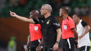 <p>SHOCK DEFEAT: Ghana manager Chris Hughton during the TotalEnergies CAF Africa Cup of Nations match between Ghana and Cape Verde. Photo by Sergio Bisi/Sportsfile</p>