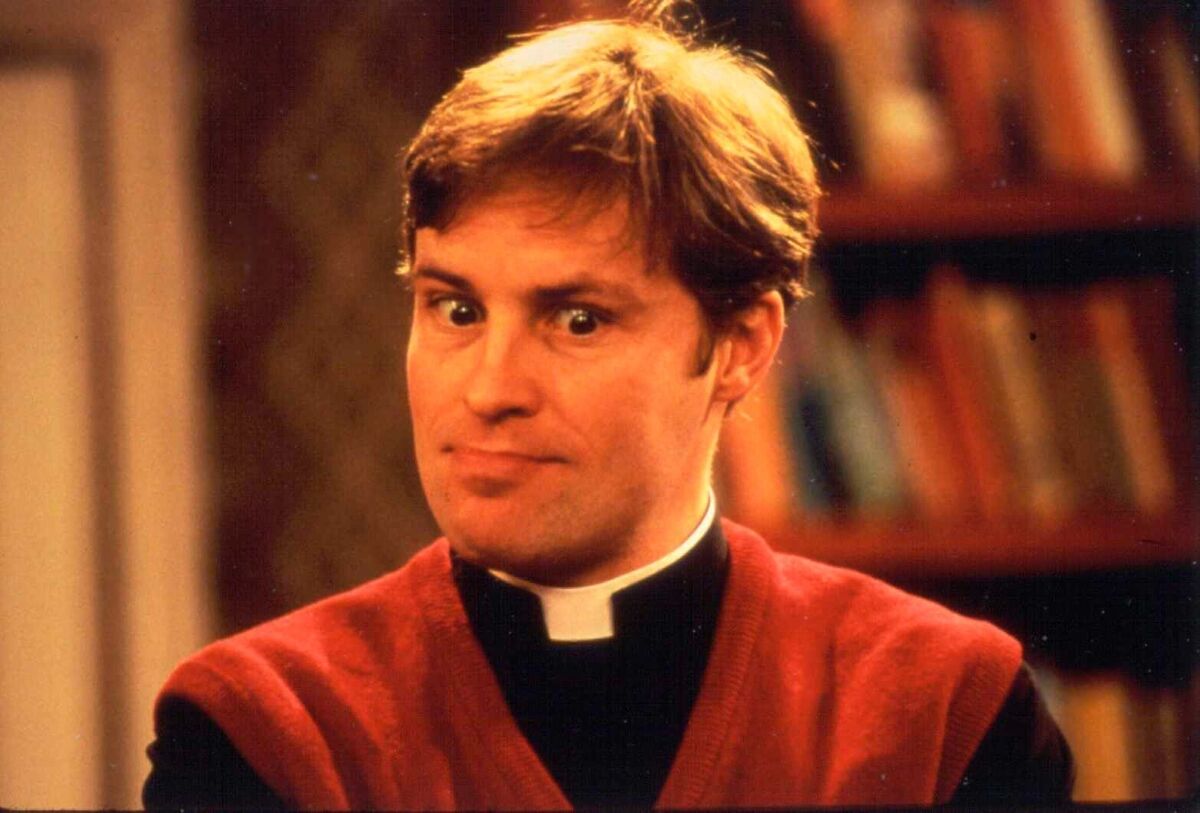 Ardal O'Hanlon as Craggy Island inhabitant Fr Dougal Maguire in Fr Ted