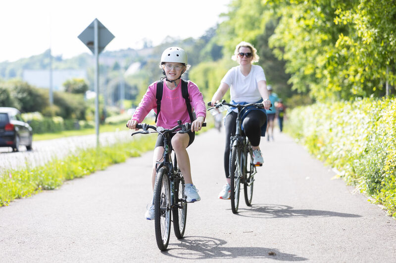 Ashley McCarthy and Frances McCarthy, Glounthaune at a family fun cycle from Dunkettle to the Glounthaune greenway to celebrate Cycle Week 2023. Picture: Darragh Kane
