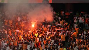 <p>ANOTHER UPSET: Fans celebrate a goal at the Africa Cup of Nations. AP Photo/Sunday Alamba.</p>