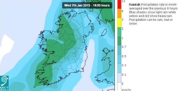 Heavy downpours set to sweep across Ireland this week