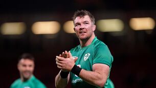 <p>Ireland's Peter O'Mahony applauds the fans after the Guinness Six Nations match at the Principality Stadium, Cardiff.</p>