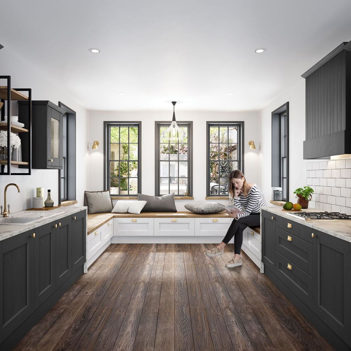 Augusta kitchen shown in Graphite, cashandcarrykitchens.ie.