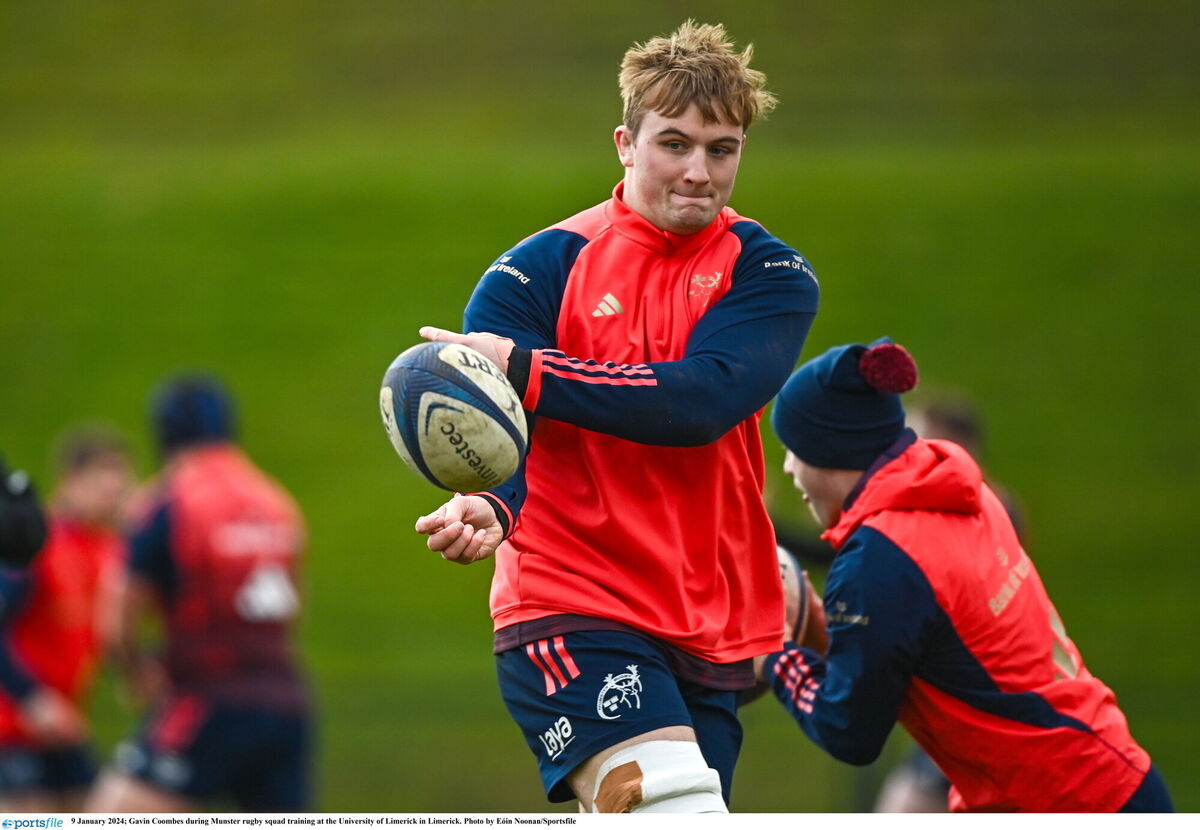 Gavin Coombes during Munster rugby squad training at the University of Limerick in Limerick. Pic: Eóin Noonan,Sportsfile
