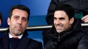 <p>Mikel Arteta and sporting director Edu. In November 2022 Arsenal appointed Edu asd their first ever sporting director.</p>