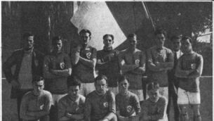 <p>CAPS: The Ireland soccer team at the 1924 Olympics. the players involved were never awarded caps for their performances at the Games, despite being pioneers of the game.</p>