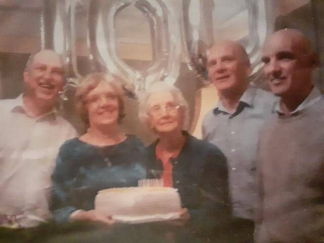 Kitty  with her daughter Anne, and her sons Norman, Ivor, and George.