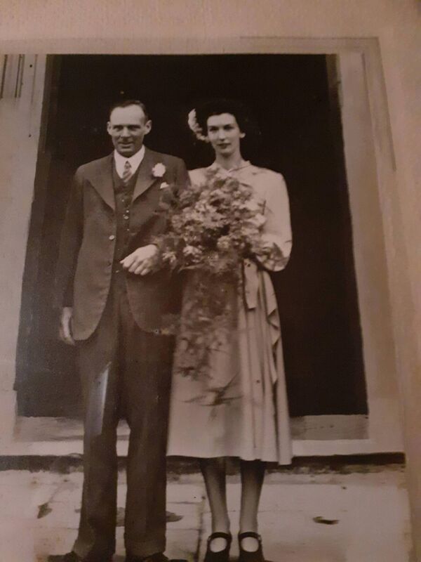 Kitty and George Jeffery on their wedding day.