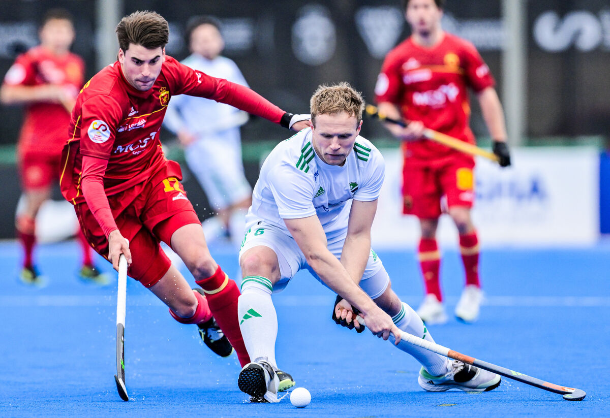 Ireland’s Luke Madeley with Marc Reyne of Spain. Pic Credit: Frank Uijlenbroek, Inpho.