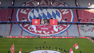 Bayern Munich paid an emotional final farewell to club great Franz Beckenbauer (Matthias Schrader/AP)