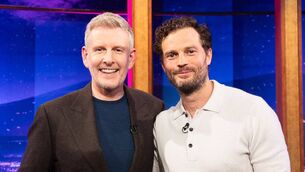 <p>Patrick Kielty with Jamie Dornan</p>